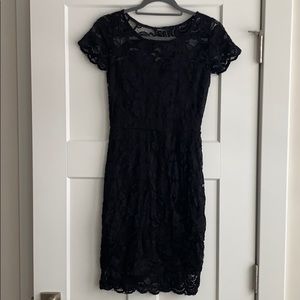 Lace bodycon little black dress size M